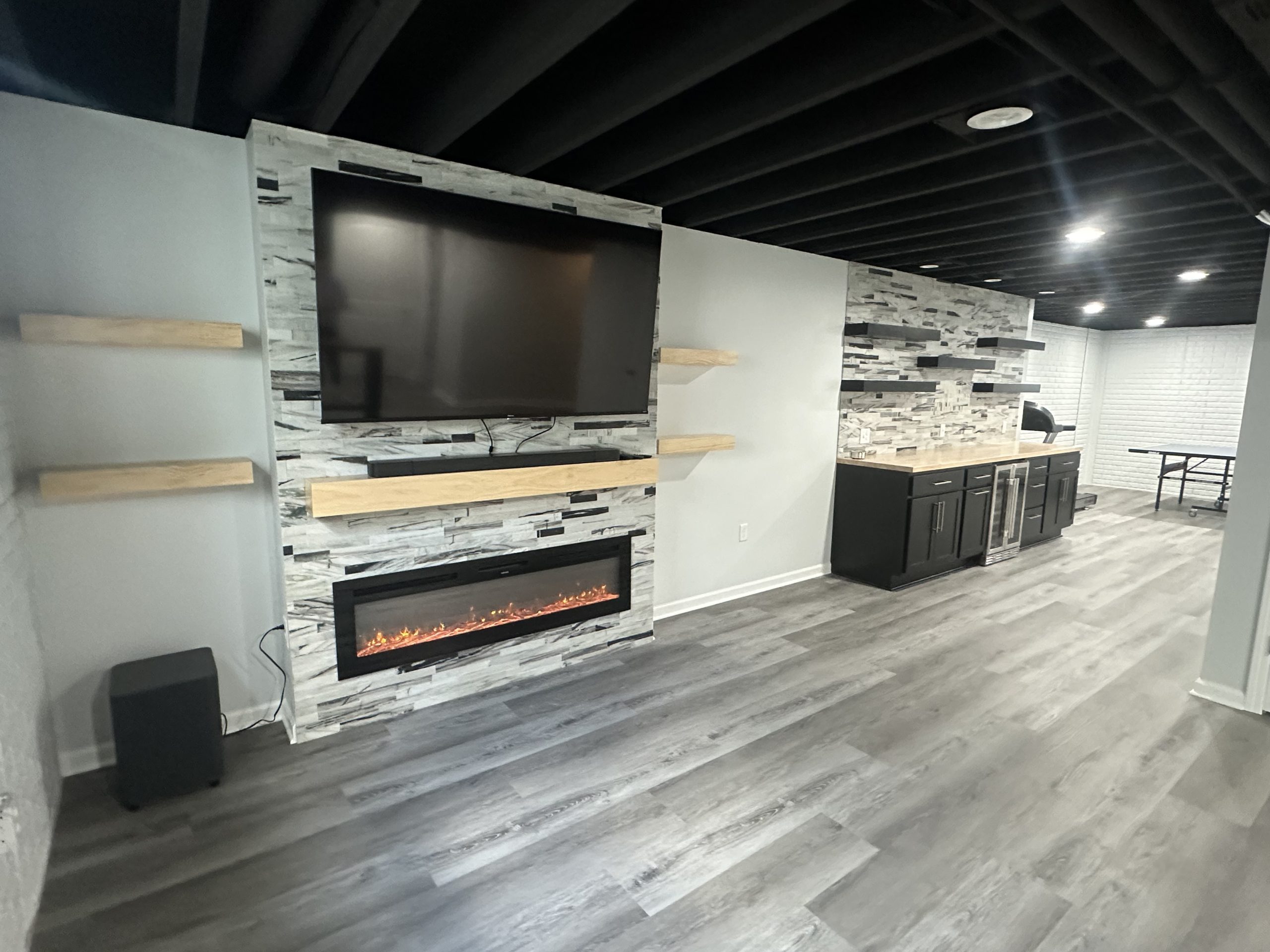 Black Gray Fireplace